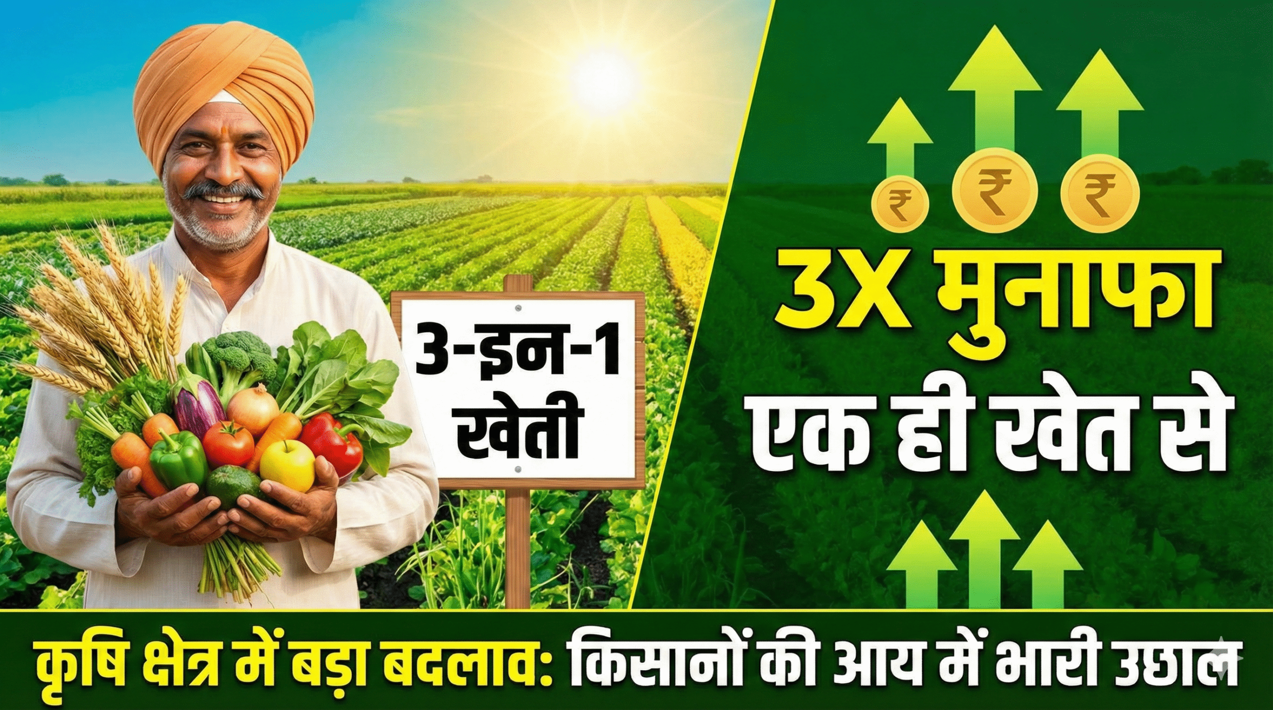 3-in-1 खेती मॉडल: एक ही खेत में सब्जी, दाल और फूल की सहफसली खेती (Intercropping) करते हुए खुशहाल किसान